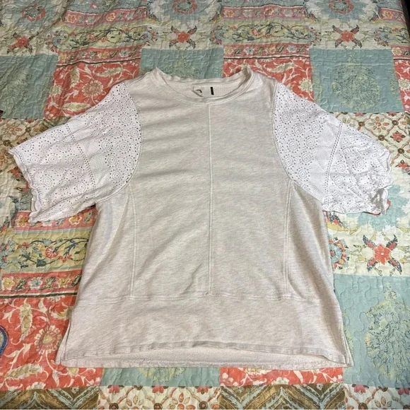 Anthropologie Akemi Kin Coro Dolman Crochet Knit Pullover Sweatshirt Large - Picture 8 of 13